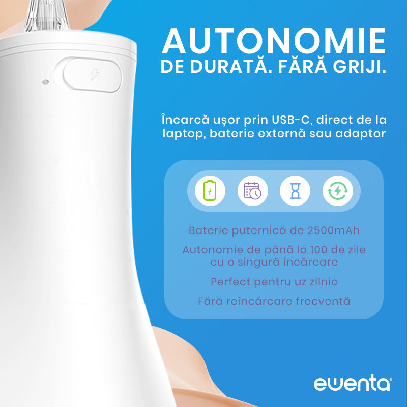Irigator Bucal tip Dus Bucal Ewenta®AQUA PRO , Alb