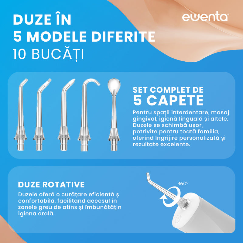 Irigator Bucal tip Dus Bucal Ewenta®AQUA PRO , Alb