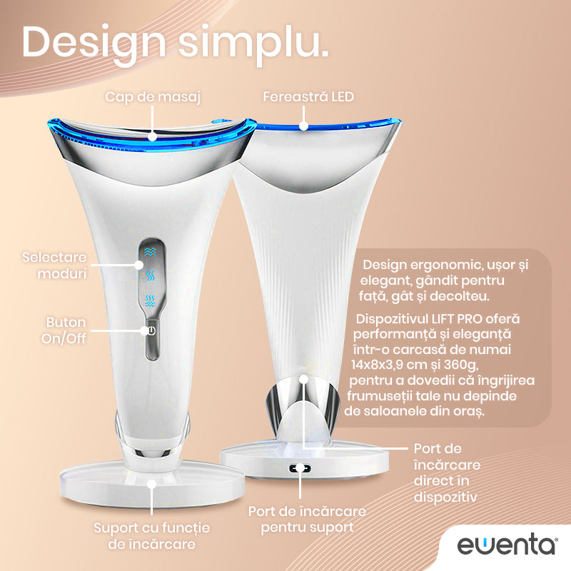 Dispozitiv Facial Profesional 7 in 1 Pentru Masaj Facial, Curatare, Lifting Ewenta LIFT PRO