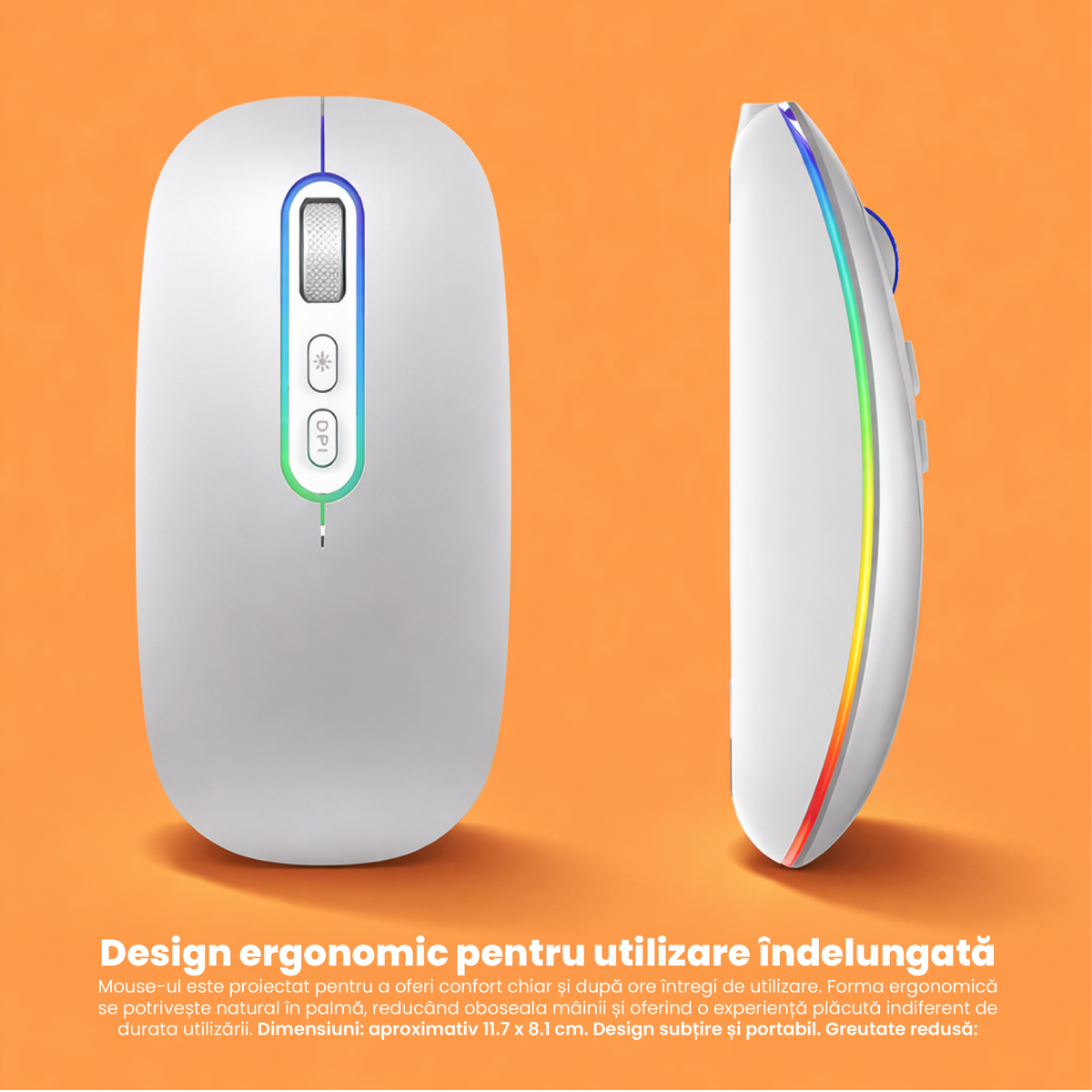 Mouse Wireless Reincarcabil Ewenta, Soft Click