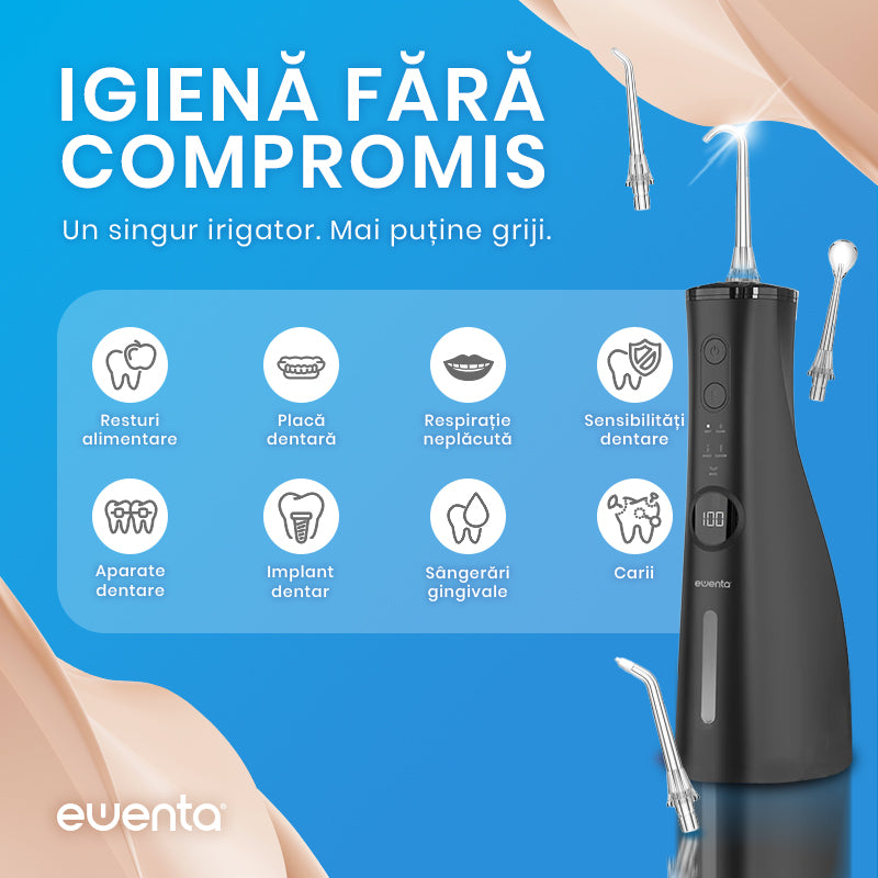 Irigator Bucal tip Dus Bucal Ewenta®AQUA PRO , Negru