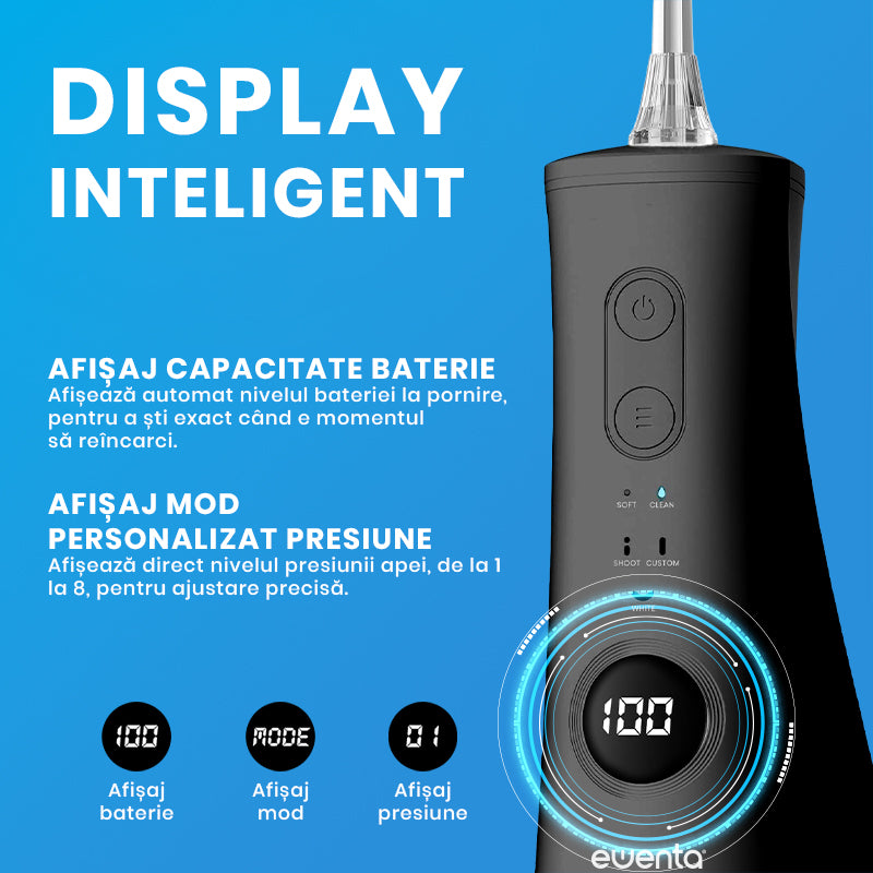 Irigator Bucal tip Dus Bucal Ewenta®AQUA PRO , Negru