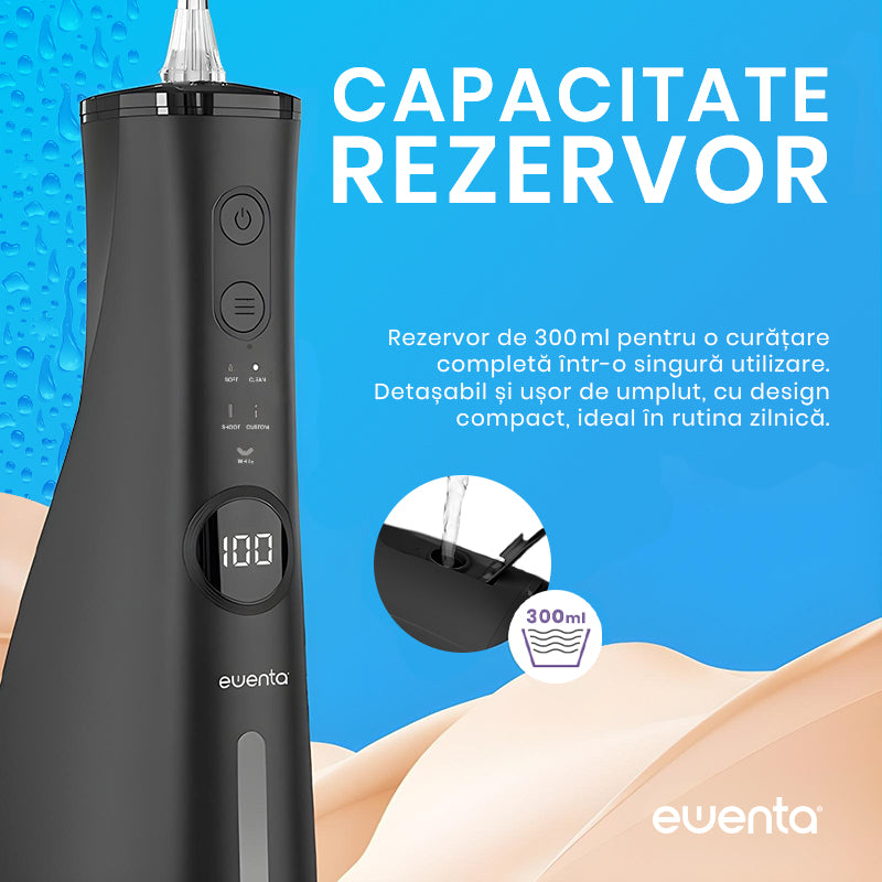 Irigator Bucal tip Dus Bucal Ewenta®AQUA PRO , Negru