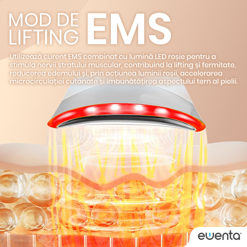 Dispozitiv Facial Profesional 7 in 1 Pentru Masaj Facial, Curatare, Lifting Ewenta LIFT PRO