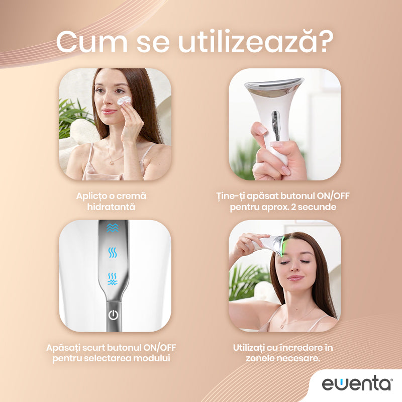 Dispozitiv Facial Profesional 7 in 1 Pentru Masaj Facial, Curatare, Lifting Ewenta LIFT PRO